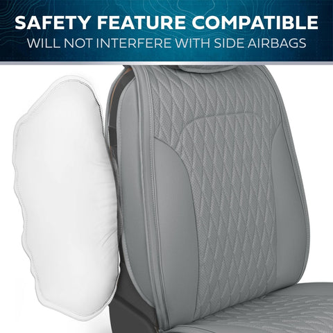 Car Seat Covers &#8211; DiamondLux Edition Premium Faux Leather Charcoal Gray Se