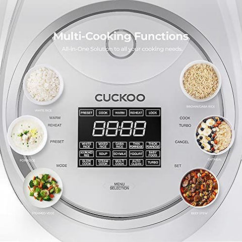 CUCKOO CR-1020F | 10-Cup (Uncooked) Micom Rice Cooker | 10 Cups, White/Silver