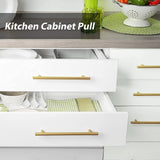 goldenwarm 45 Pack Gold Cabinet Handles Brushed Brass Cabinet Pulls Gold Draw...