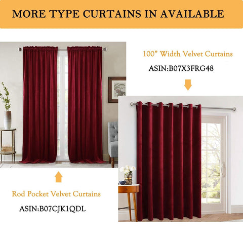 StangH 108-inch Long Velvet Curtains - Luxurious Velvet Fabric Room Darkening...