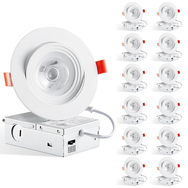 LEDIARY 12 Pack Gimbal LED Recessed Lighting 4 Inch, 5CCT Adjustable Recessed...