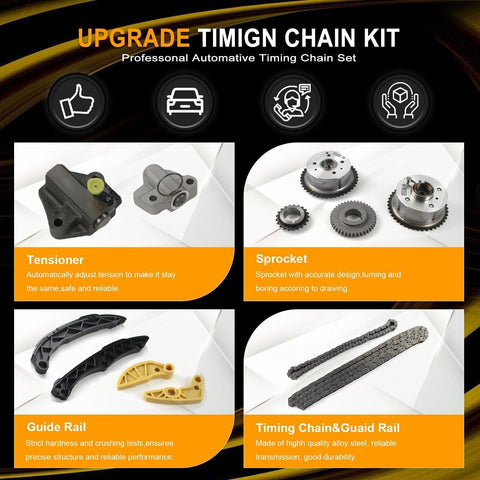 PANGOLIN G4KJ Timing Chain Kit 24321-2G111 with 2PCS Intake & Exhaust VVT Gea...