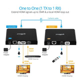 gofanco 1080p HDMI Extender Over IP Kit - 395ft/120m, 1-to-1 Over CAT5e/6, 1-...