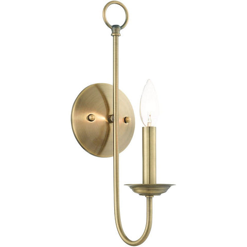 Livex Lighting 42681-01 1 Light Antique Brass Wall Sconce 5"W x 16"H