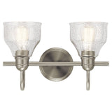 KICHLER Avery 15" Bathroom Vanity Industrial 2 Light Wall Fixture with Clear ...