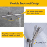 Wall Mounted Bathtub Faucet with Handheld Shower, Solid Brass Bathroom Shower...