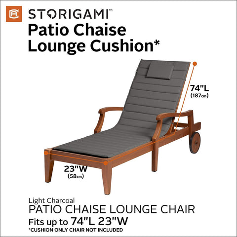 Classic Accessories Storigami Water-Resistant 74 x 23 Inch Chaise Lounge Cush...