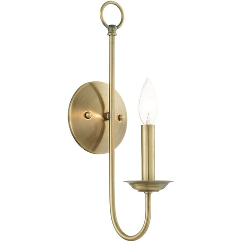 Livex Lighting 42681-01 1 Light Antique Brass Wall Sconce 5"W x 16"H