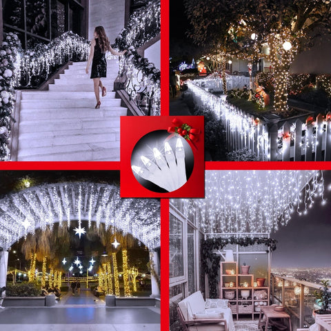 1620 LED Christmas Outdoor Lights with 360 Drops, 164ft Hanging Curtain Light...