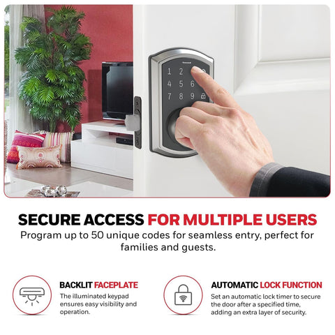 Honeywell Safes & Door Locks - Keyless Entry Door Lock with Touch Screen Keyp...