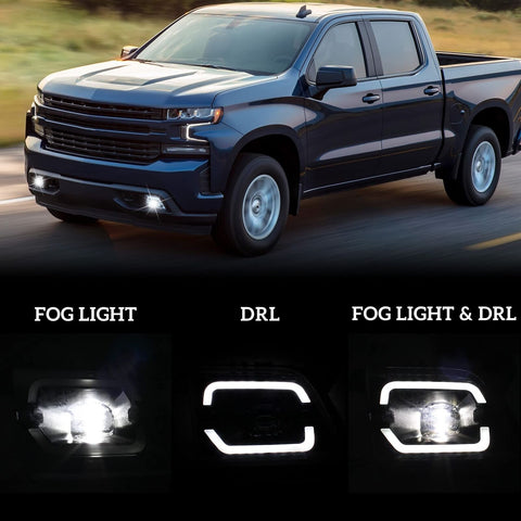 KEWISAUTO LED Fog Lights Daytime Running Lights for Silverado 1500 2500HD 350...