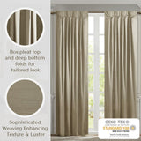 Satin Window Curtain Single Piece Luxurious Curtain for Living Room Window, L...