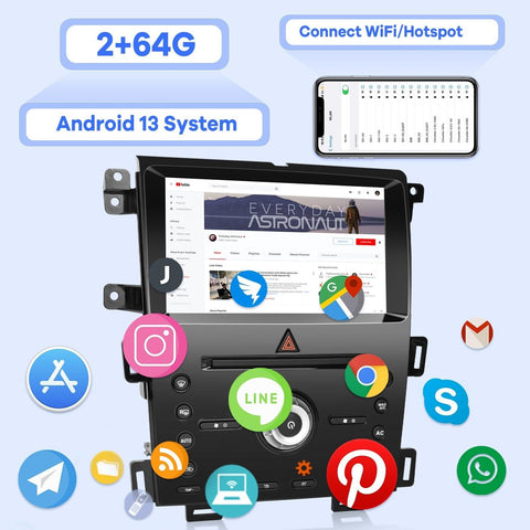 [2G+64G] Car Radio for Ford Edge 2011 2012 2013 2014 2015, Android 13 Touch S...