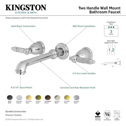 Kingston Brass KS7126GL Georgian Bathroom Faucet, Polished Nickel, 13 x 10.44...