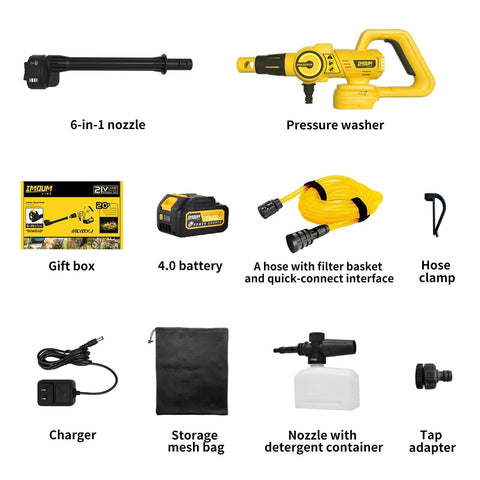 Brushless Cordless Pressure Washer,970-PSI Electric Pressure Washer with 6-in...