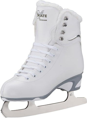 Jackson Ultima SoftSkate Womens/Girls Figure Skate 4 Women's, White/Fleece