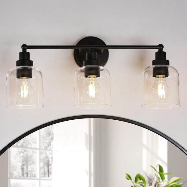 KSANA Black Vanity Light, Farmhouse Bathroom Light Fixture Over Mirror, Moder...