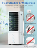 Portable Air Conditioners w/Remote, 4 Modes & 3 Speeds, Waterless Alert Syste...