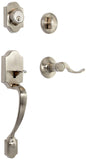 Amazon Basics Handleset with Shelby Lever - Single Cylinder Packs, Satin Nick...