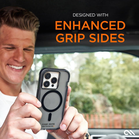 Case-Mate Tough Grip Smoke Black iPhone 15 Pro Case [16ft D3O Drop Protection...