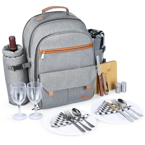 Sunflora Insulated Picnic Backpack for 2 Person Bag with Cooler Compartment, ...