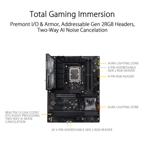 ASUS TUF Gaming Z790-Plus WiFi LGA 1700(Intel 14th,12th &13th Gen) ATX Gaming...