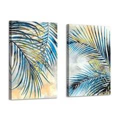 ARTISTIC PATH Palm Leaves Canvas Wall Art: Tropical Leaf Artwork Picture Pain...