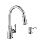 CAHABA CA6111SS Single Handle Pull Down Faucet with Soap Dispenser, Brushed N...