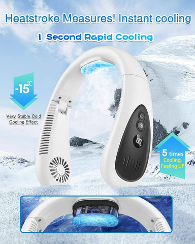 Neck Air Conditioner, 5000mAh Portable Neck Fan with Semiconductor Cooling Ai...