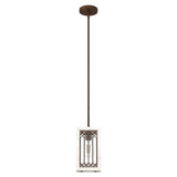 Hunter - Chevron 1-light Textured Rust, Mini Pendant Light, Dimmable, Casual ...