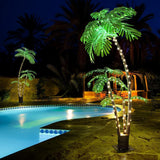 OUSHENG Lighted Palm Tree 6' 3.3' 2' Bar Outdoor 6FT, Warm White Green