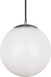 Generation Lighting 6024EN3-04 Hanging Globe One Light Pendant, Satin Aluminu...