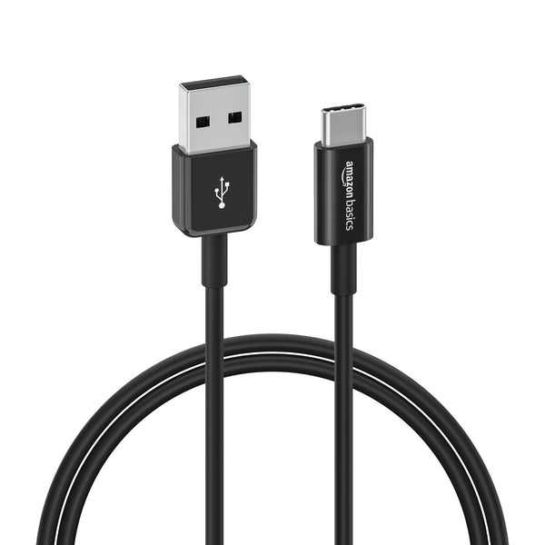AmazonBasics USB Type-C to USB-A 2.0 Male Cable - 3 Feet (0.9 Meters) - Black...