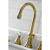 Kingston Brass KS2987PX 8 in. Widespread Bathroom Faucet, Brushed Brass