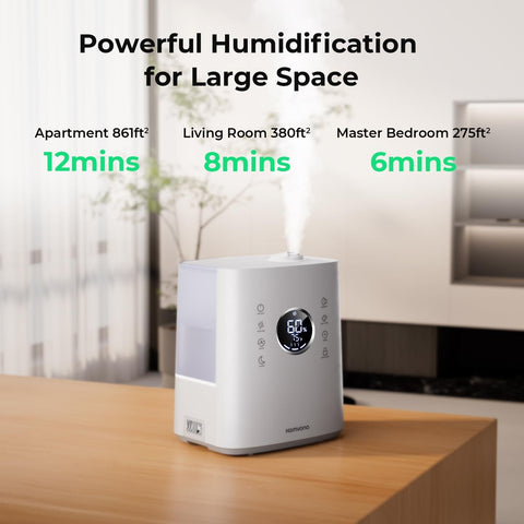 Homvana Humidifiers for Bedroom Large Room, 6.5L Top-Fill Warm & Cool 360&#176;