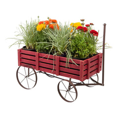 Shine Company Decorative Buckboard Wagon Garden Planter, Wooden Wagon Yard D&#23