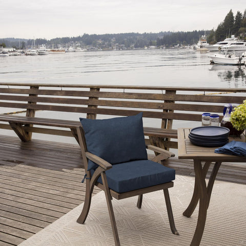 Arden Selections Oceantex Outdoor Dining Chair Cushion Set, 21 x 38, Recycled...