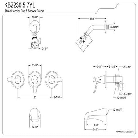 Kingston Brass KB2235YL 3-1/8 inch Diameter Escutcheon, Oil Rubbed Bronze