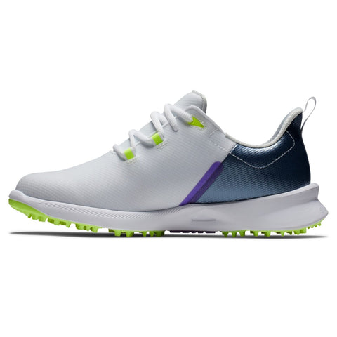 FootJoy Women's FJ Fuel Sport Golf Shoe 8.5 White/Navy/Bright Yellow