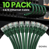 GearIT Cat 6 Ethernet Cable (10-Pack 15 Feet) Cat6 Network Patch, 10Gbps, RJ4...