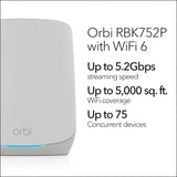 NETGEAR Orbi Whole Home Tri-Band Mesh WiFi 6 System (RBK752P) &#8211; Router wit