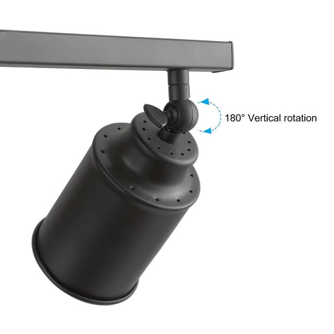 LALUZ Industrial Complete Track Lighting Kits with Straight Bar Metal Shade, ...