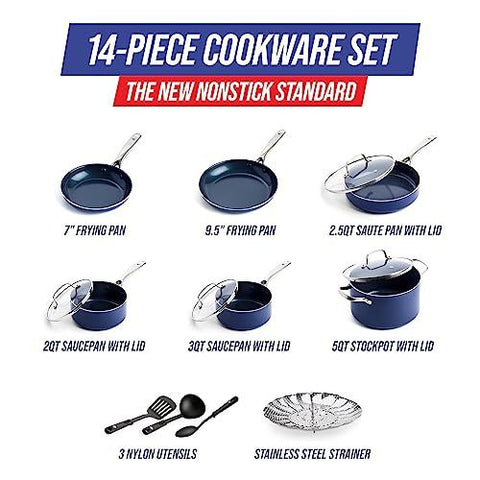 Blue Diamond Cookware Infused Ceramic 14 Piece Set,