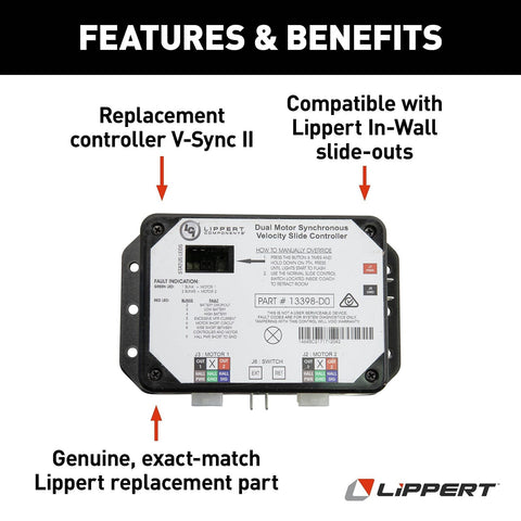 Lippert Replacement V-Sync II Controller for Various In-Wall Black