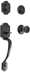 Amazon Basics Handleset with Tulip Knob - Single Cylinder - Matte Black