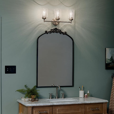 Kichler Winslow 21.5" Vanity Light in Brushed Nickel, 3-Light Transitional Ba...