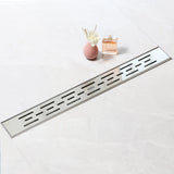 Linear Shower Drain, Shower Drain 48 inch with Bar Pattern Grate, Durable AIS...