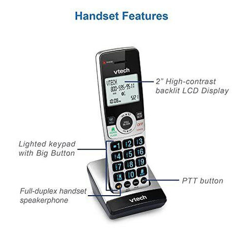 VTech IS8251-5 Business Grade 5-Handset Cordless 5 Handset, Silver/Black