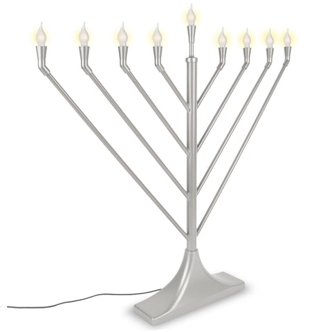 Large 23" Rambam Angled Electric Menorah with Flame Shaped Bulbs Traditional ...