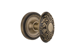 Nostalgic Warehouse Rope Rosette Victorian Door Knob Passage - 2.75"